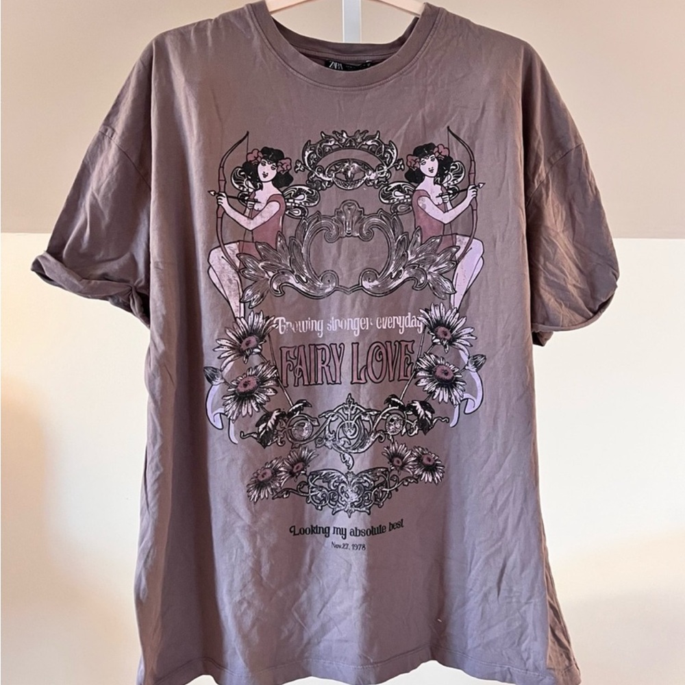 NWT Zara Fairy Love Graphic T-Shirt